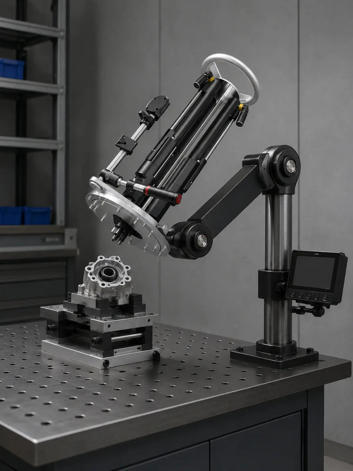 YEBO B018 multifunction spindle box workstation with rigid reaction arm and optional position control