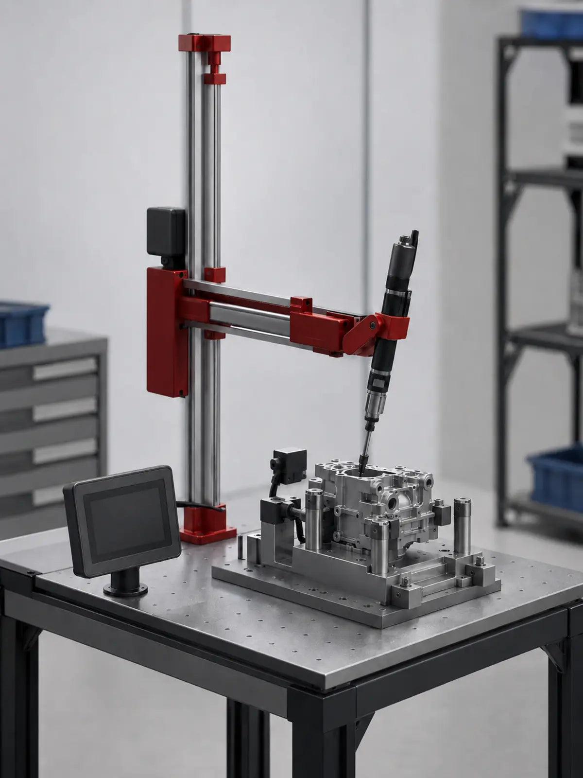 HB Torque YBA-B008 TA position-guided folding torque arm workstation with optional XY or XYZ sensors
