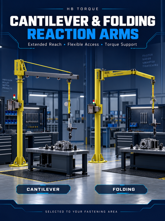 HB Torque cantilever and folding torque reaction arm configurations