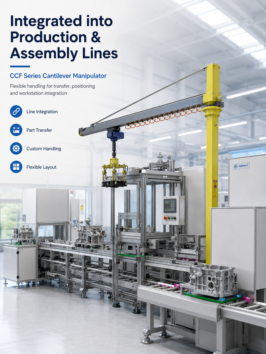 CCF industrial manipulator integrated into production and assembly line