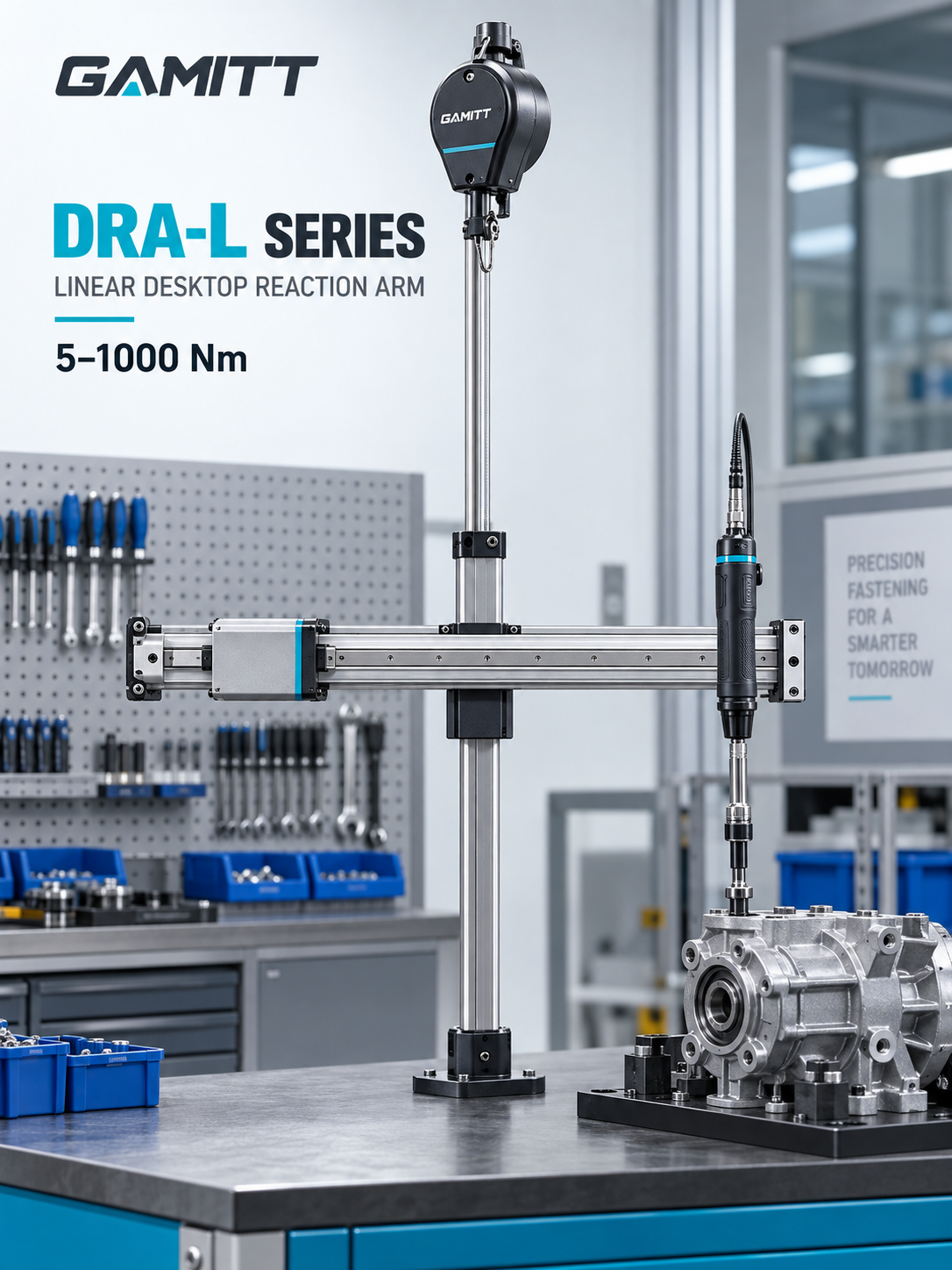 DRA-L linear desktop torque reaction arm 5 to 1000 Nm