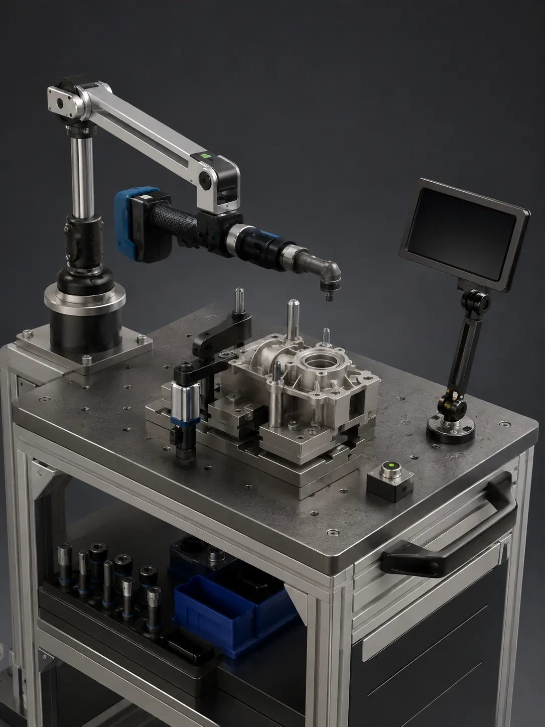 ESTIC EHC-T PULSE T angle nutrunner workstation with optional position control and mechanical fixture