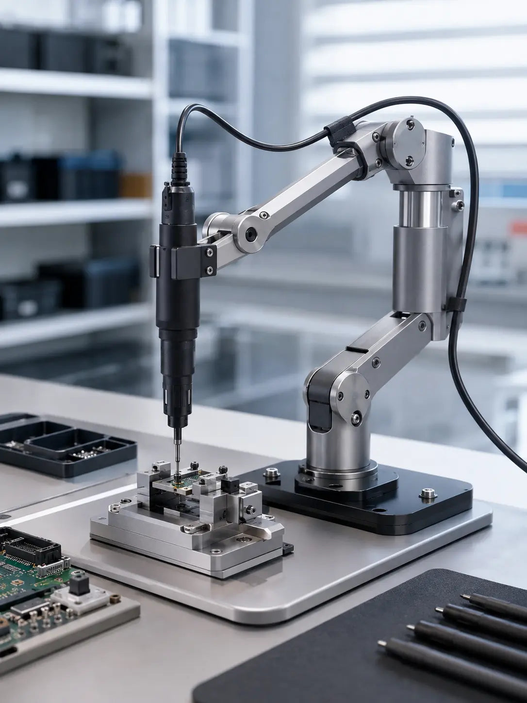 HB Torque micro-fastening workstation compatible with ESTIC Handy 2000 Micro EH2-RA inline direct-drive tools