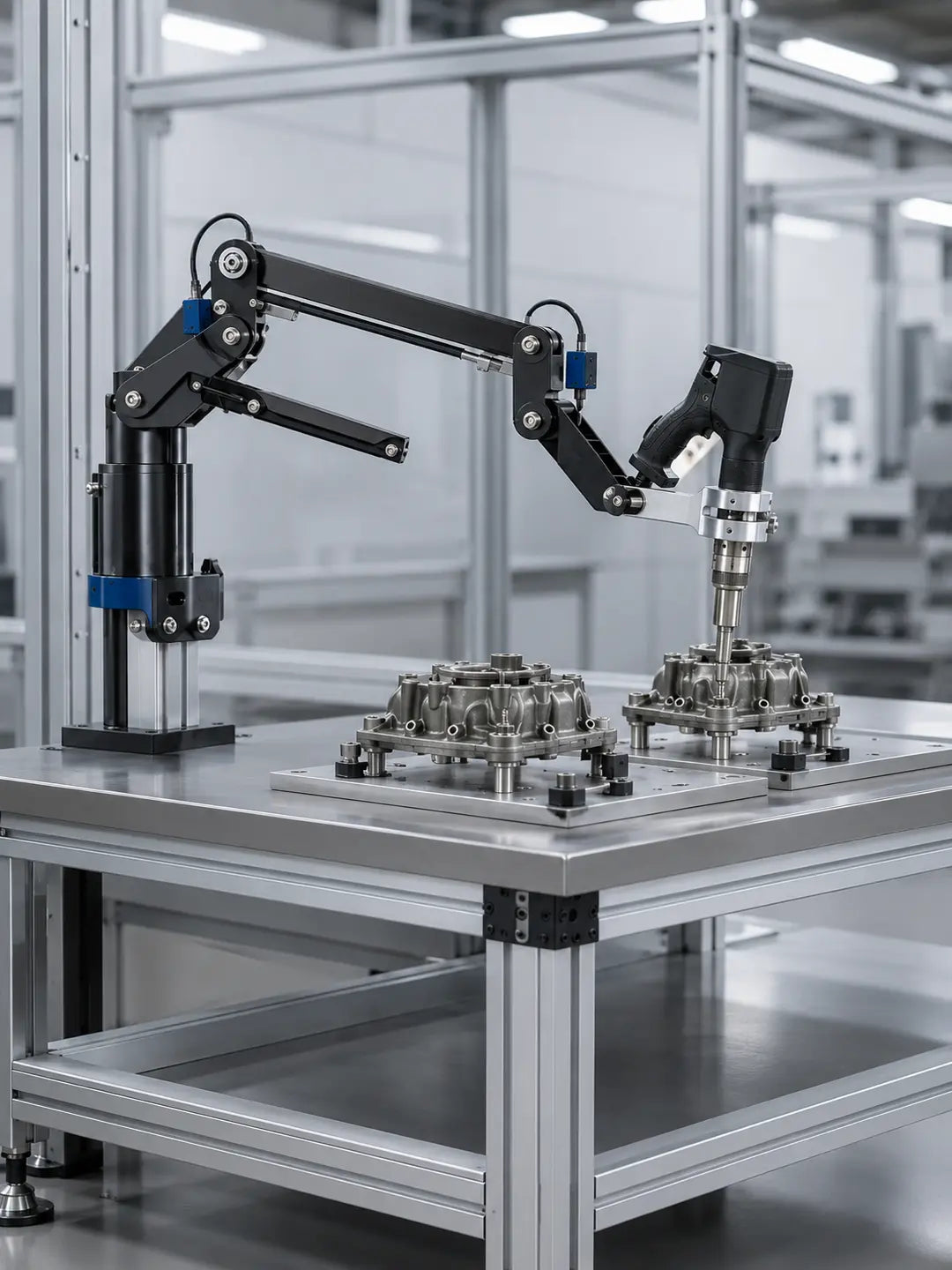 Complete workstation for customer-owned ESTIC EH2-H and EH2-S pistol nutrunners with position control