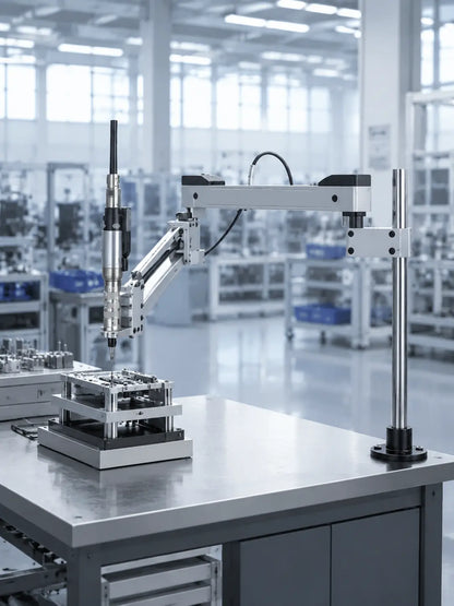HB Torque workstation compatible with ESTIC TA0305 and TA0505 low-torque Tracer Arm and Handy 2000 inline nutrunners