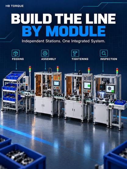 Modular feeding assembly tightening and inspection stations