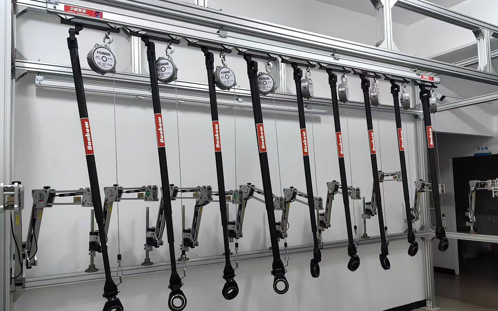 Installed range of suspended torque reaction arms