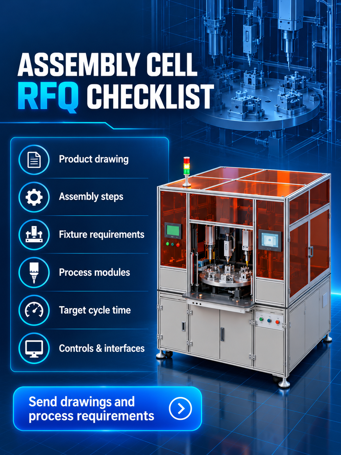 Rotary indexing assembly workstation engineering RFQ checklist