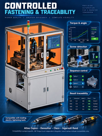 Controlled fastening torque angle screw detection sequence and result traceability