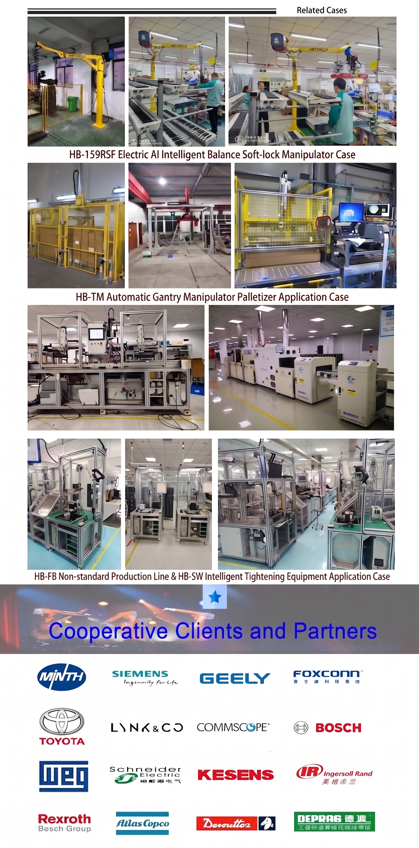Real world applications of HB Torque zero-gravity manipulators in automotive and EV assembly lines
