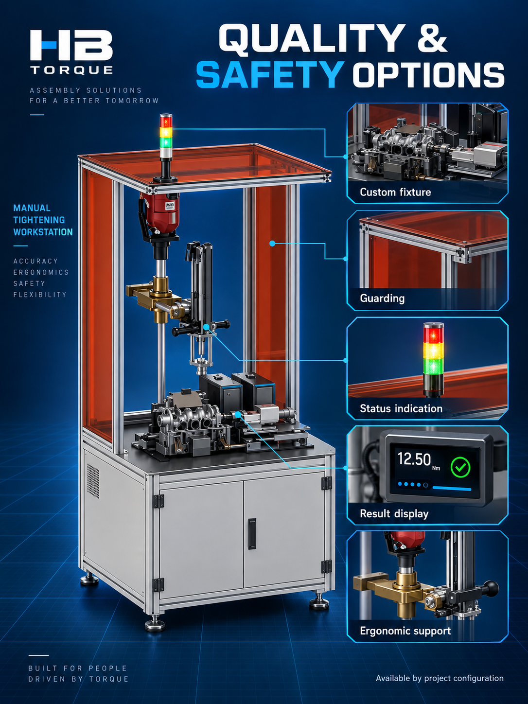 Manual tightening workstation quality safety and ergonomic options