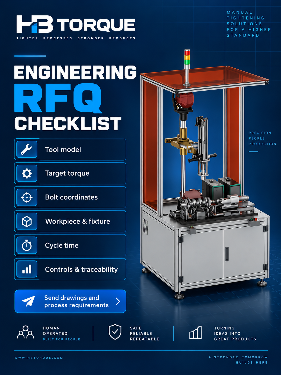 Manual tightening workstation engineering RFQ checklist