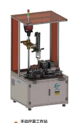 Manual industrial tightening workstation for controlled fastening