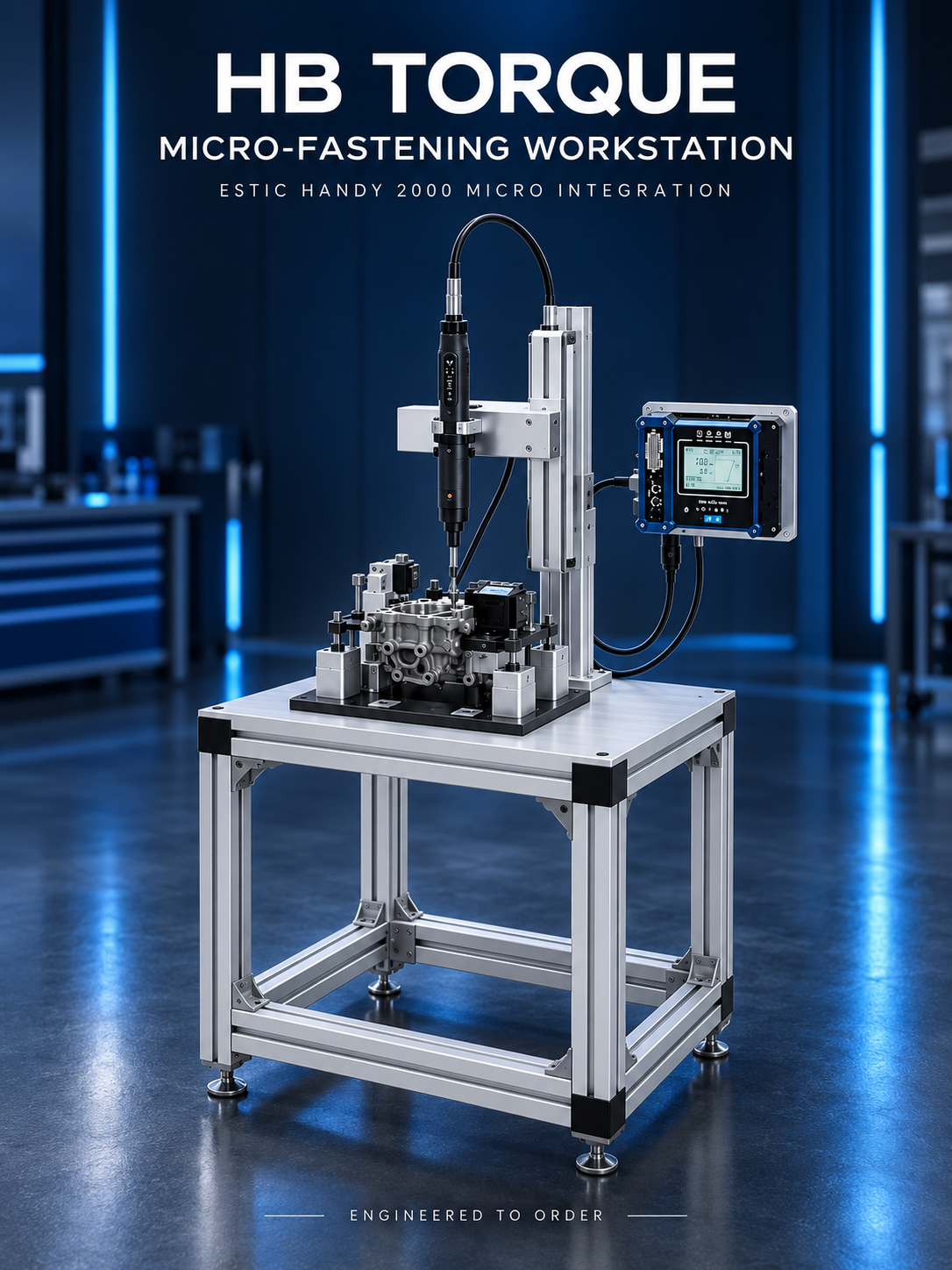 HB Torque complete micro-fastening workstation with ESTIC Handy 2000 Micro integration