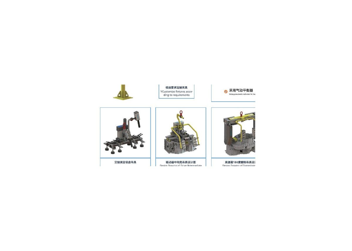 R Series original pneumatic folding arm manipulator application tooling examples