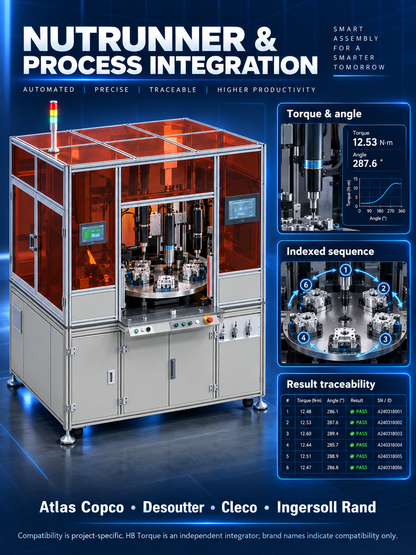Rotary assembly workstation integration for Atlas Copco Desoutter Cleco and Ingersoll Rand tools
