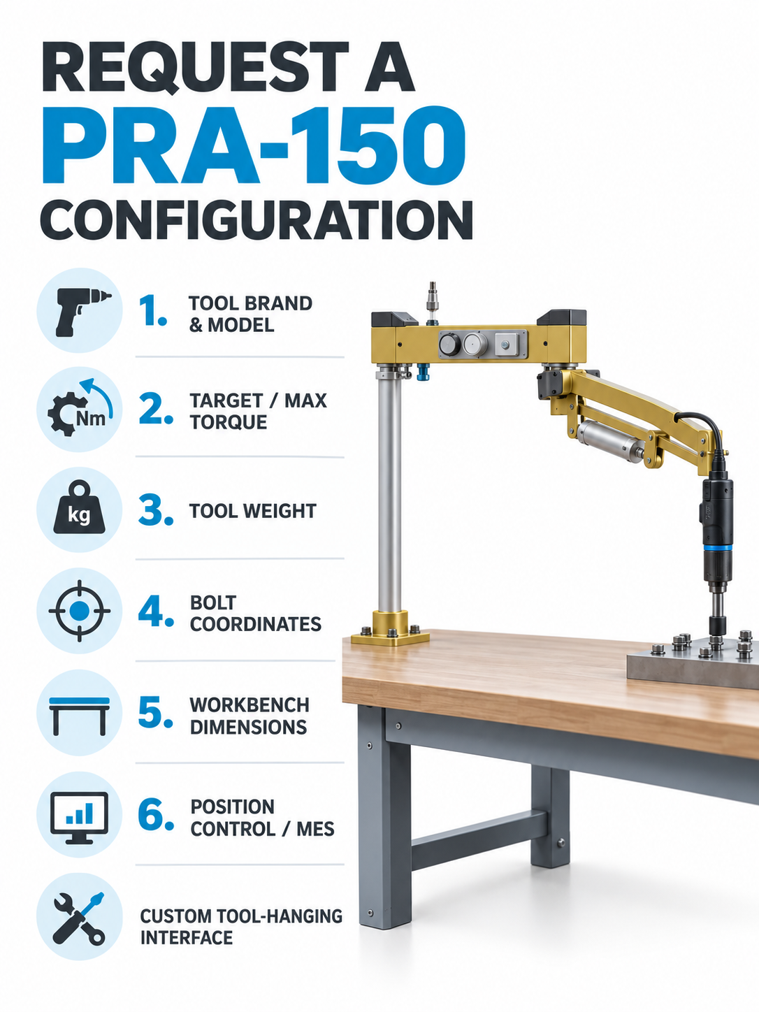 PRA-150 RFQ tool torque bolt coordinates and workbench checklist