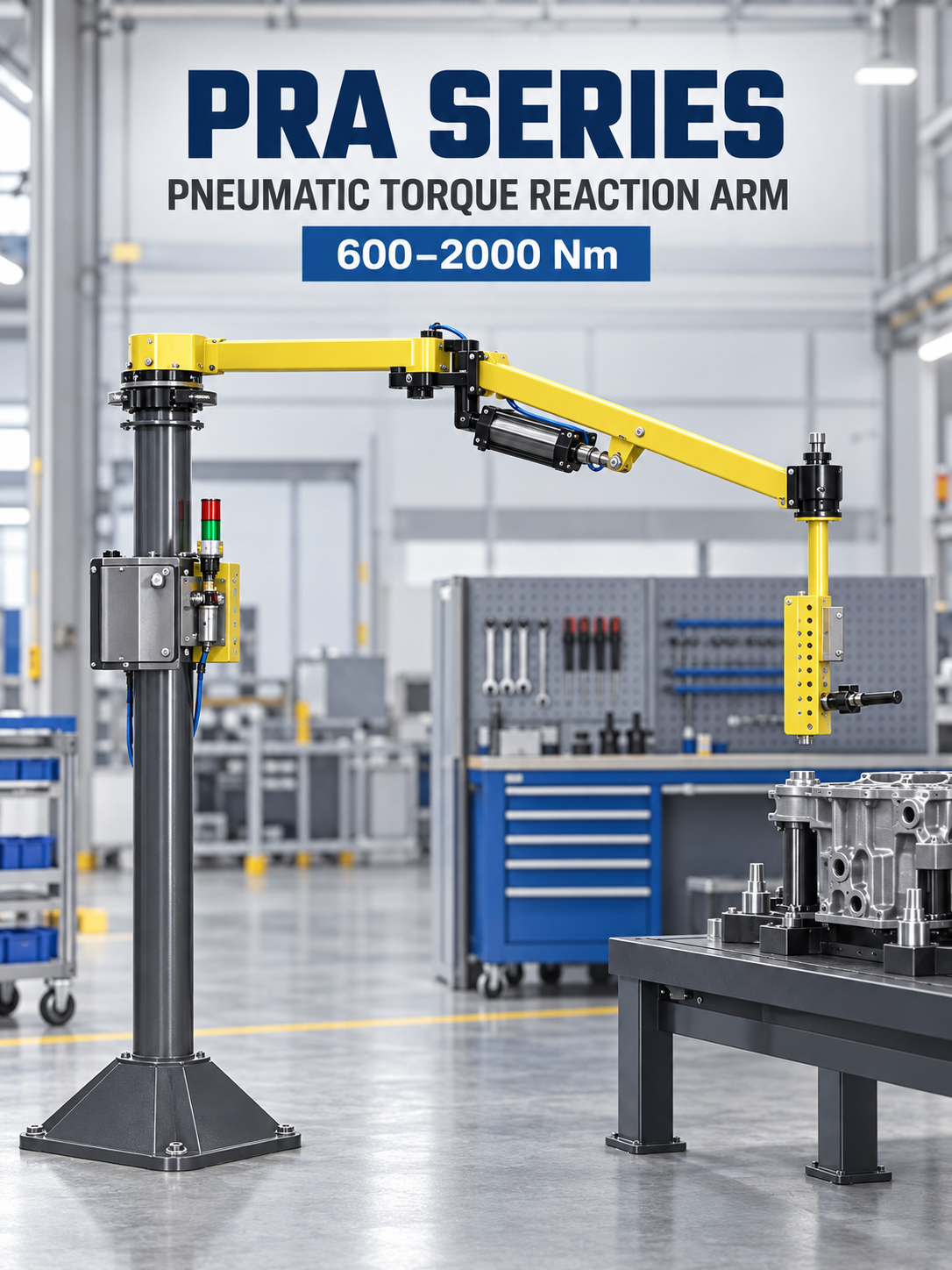 PRA Series pneumatic torque reaction arm 600 to 2000 Nm