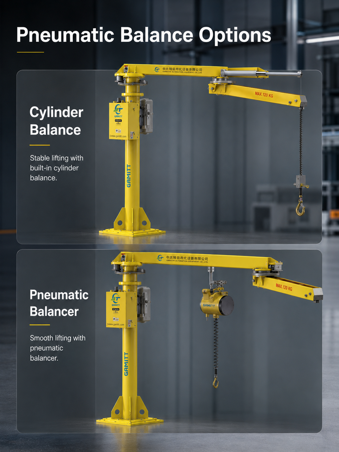 R Series pneumatic intelligent folding arm manipulator cylinder balance and pneumatic balancer options