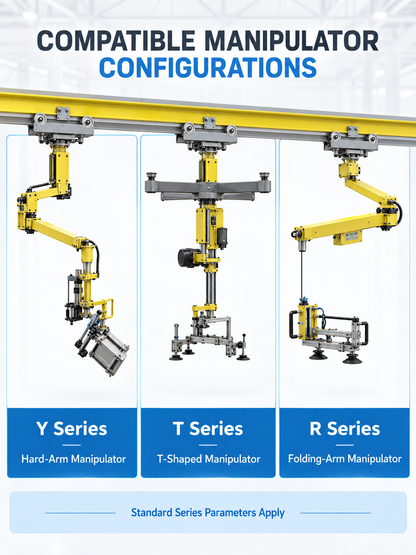 S Series rail system compatible with Y T and R Series manipulators