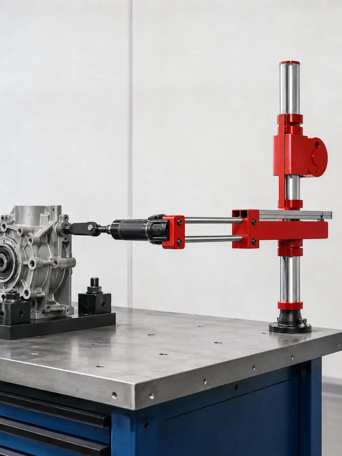 YEBO YBA-B008 TA Series reaction arm workstation for horizontal fastening into a clamped gearbox housing